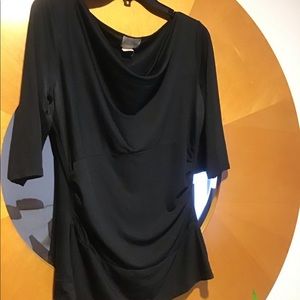 Black Drip Neck Shirt